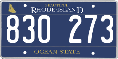 RI license plate 830273