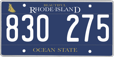 RI license plate 830275