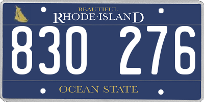 RI license plate 830276