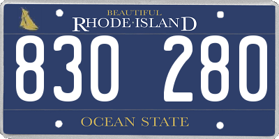 RI license plate 830280