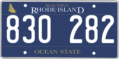 RI license plate 830282