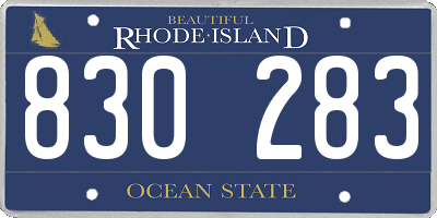 RI license plate 830283