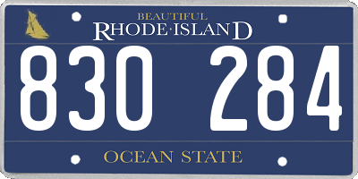 RI license plate 830284