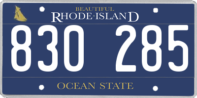 RI license plate 830285