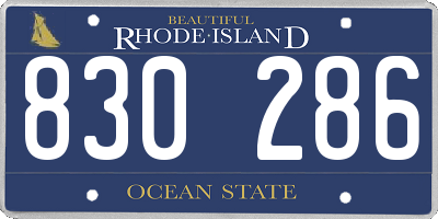 RI license plate 830286
