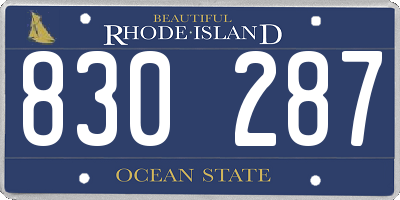 RI license plate 830287