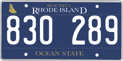 RI license plate 830289