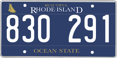 RI license plate 830291