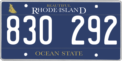 RI license plate 830292