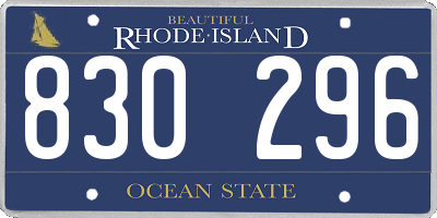 RI license plate 830296