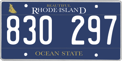 RI license plate 830297