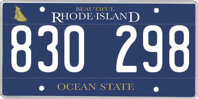 RI license plate 830298