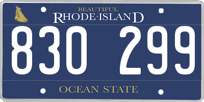 RI license plate 830299