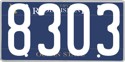 RI license plate 8303