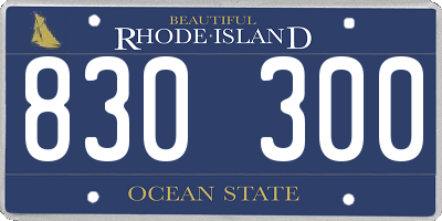 RI license plate 830300