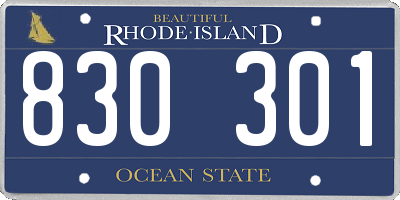 RI license plate 830301