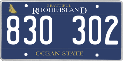 RI license plate 830302