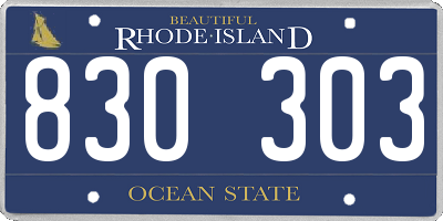 RI license plate 830303
