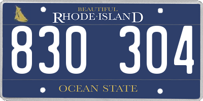 RI license plate 830304
