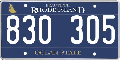 RI license plate 830305