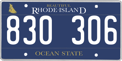 RI license plate 830306
