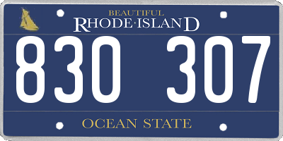 RI license plate 830307