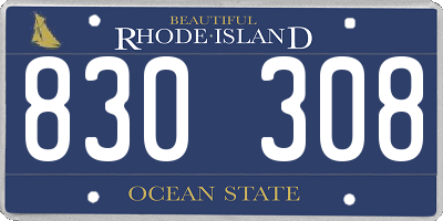 RI license plate 830308