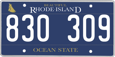 RI license plate 830309