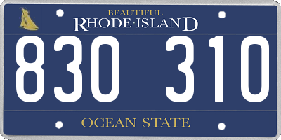 RI license plate 830310