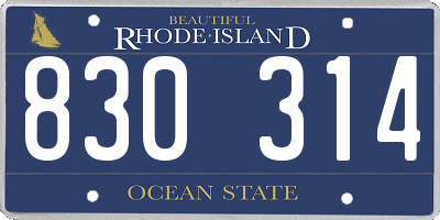 RI license plate 830314