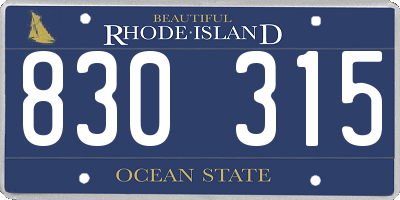 RI license plate 830315