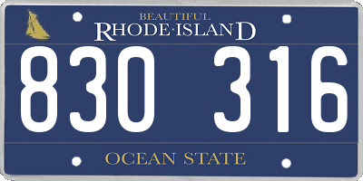 RI license plate 830316