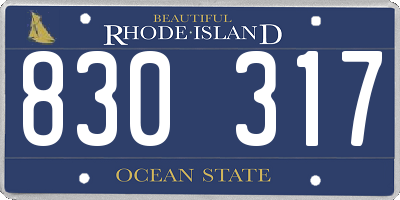 RI license plate 830317