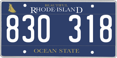 RI license plate 830318