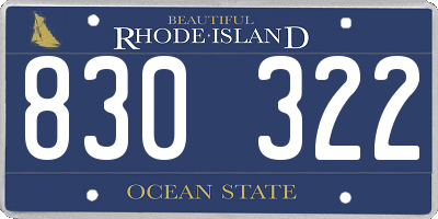 RI license plate 830322