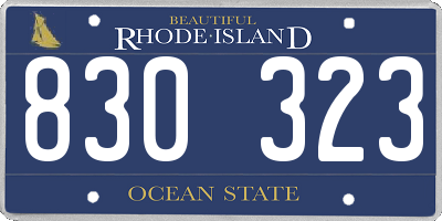 RI license plate 830323