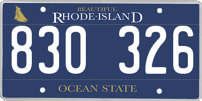 RI license plate 830326