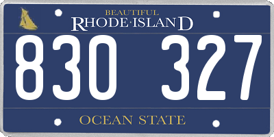 RI license plate 830327