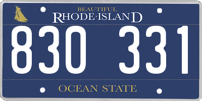 RI license plate 830331