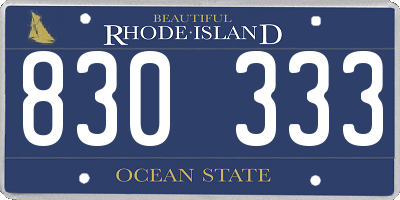 RI license plate 830333