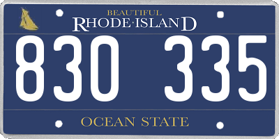 RI license plate 830335