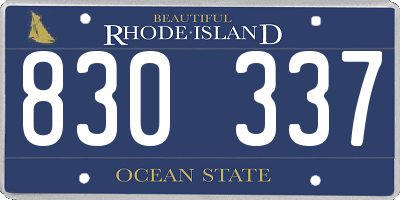RI license plate 830337