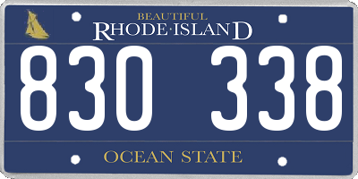 RI license plate 830338