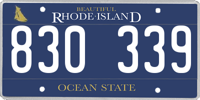 RI license plate 830339