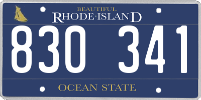 RI license plate 830341