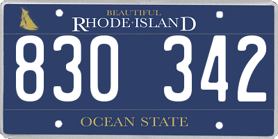 RI license plate 830342