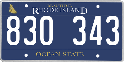 RI license plate 830343