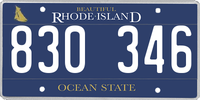 RI license plate 830346