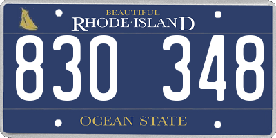 RI license plate 830348