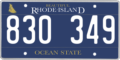 RI license plate 830349